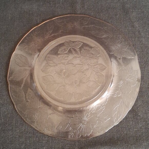 Depression Glass MacBeth Evans Set of 2 Luncheon Plates Dogwood Apple Blossom - Picture 3 of 7